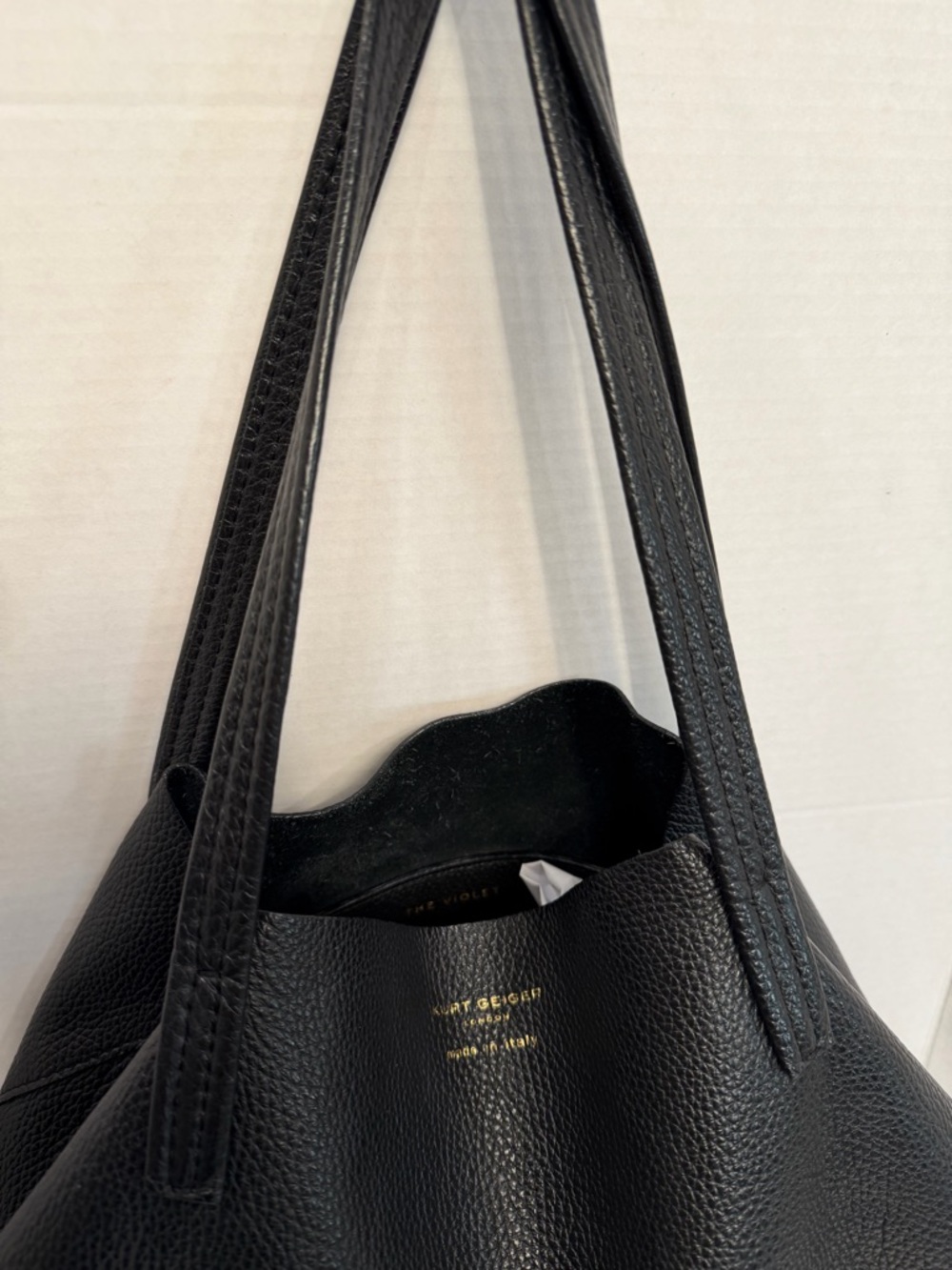 KURT GEIGER LONDON Violet Large black Leather Shopper Tote mint condition - Picture 5 of 8